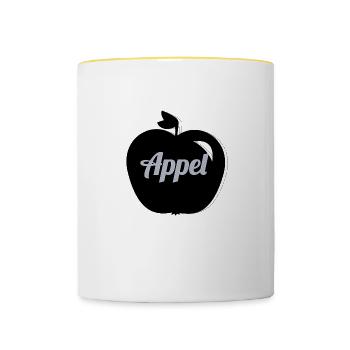Apple Apfel - Tasse zweifarbig - Weiß/Gelb - Vorne