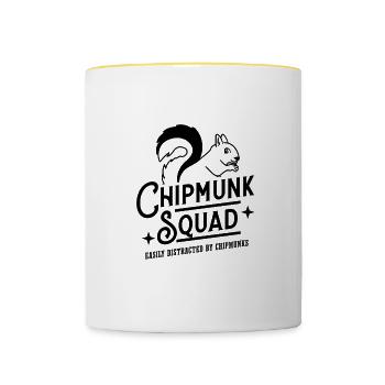 Chipmunk Squad Nature Wildlife Forest Animal - Contrasting Mug - white/yellow - Front