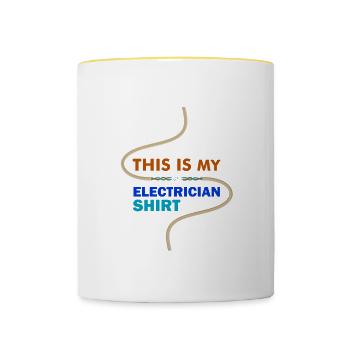 Electrican Craftsman Voltage Electro Worker - Mug contrasté - blanc/jaune - Devant