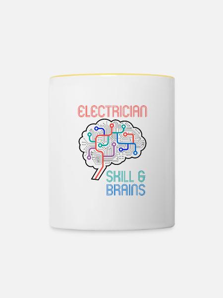 Elektriker Elektroingenieur Spannungskreise - Tasse zweifarbig - Weiß/Gelb