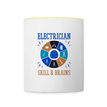 Compétences et cerveaux Electro Engineer Electro - Mug contrasté - blanc/jaune - Devant