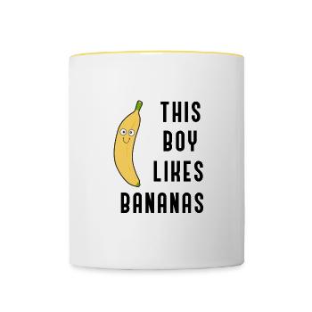 This Boy Likes Bananas Exotic Fruits - Contrasting Mug - white/yellow - Front