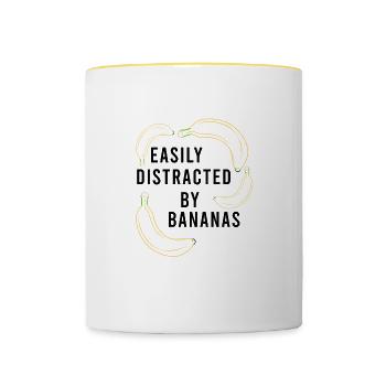 Distracted by Bananas Healthy Exotic Fruits - Contrasting Mug - white/yellow - Front