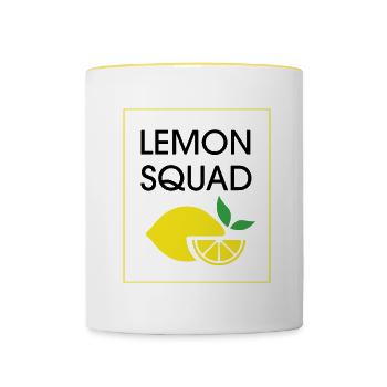 Lemon Squad Lemon Juice Summer Citrus Fruit - Contrasting Mug - white/yellow - Front