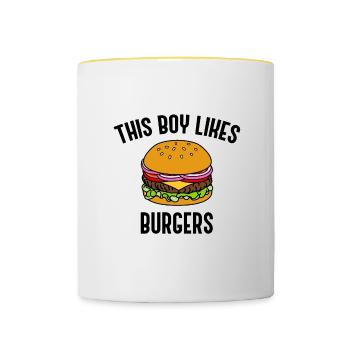 Eating Burgers Hobby Chef Hamburgers - Contrasting Mug - white/yellow - Front