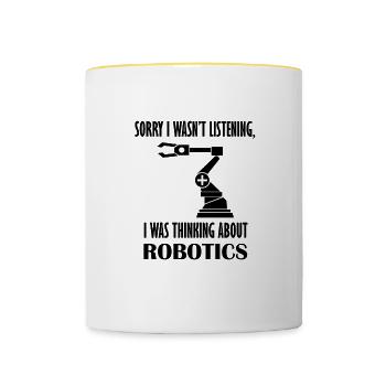Roboteringenieur Mechaniker Roboter - Tasse zweifarbig - Weiß/Gelb - Vorne