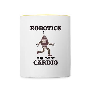 Ingénieur mécanicien Robots Ingénierie robotique - Mug contrasté - blanc/jaune - Devant