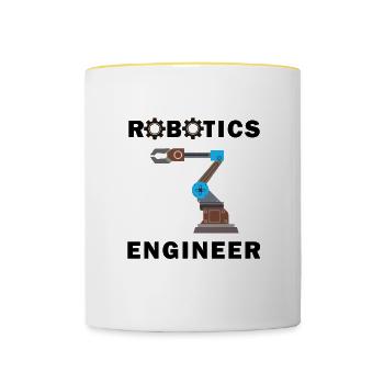 Robotic Engineering Mechanic Engineer Electronic - Contrasting Mug - white/yellow - Front