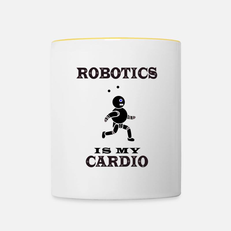 Robotics as Cardio Electronic Engineer - Contrasting Mug - white/yellow