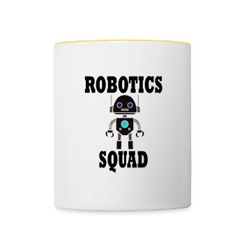 Robotics Squad Mechaniker Ingenieur Roboter - Tasse zweifarbig - Weiß/Gelb - Vorne