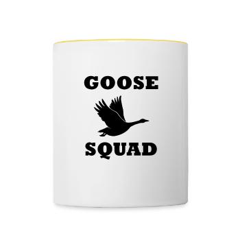 Goose Squad Lustiger Spruch Cute Gänse - Tasse zweifarbig - Weiß/Gelb - Vorne