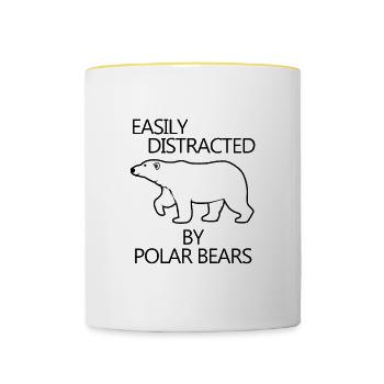 Abgelenkt von der Eisbären-Expedition Arctic - Tasse zweifarbig - Weiß/Gelb - Vorne