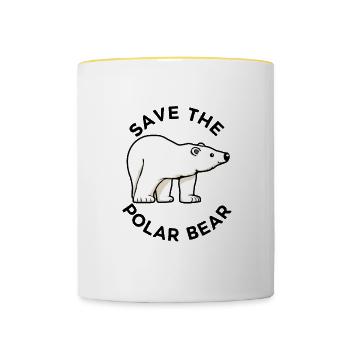 Save Polar Bears Wildlife Cute Animal Arctic - Contrasting Mug - white/yellow - Front
