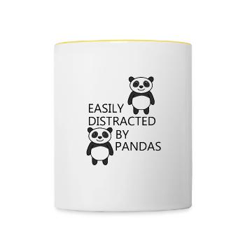 Distrait par Panda Bear Australia Wilderness - Mug contrasté - blanc/jaune - Devant