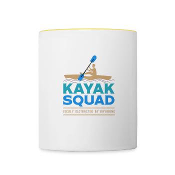 Kayaking Funny Kayak Squad Sports nautiques - Mug contrasté - blanc/jaune - Devant