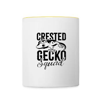 Crested Gecko Squad Cute Lizard Reptilien Wildlife - Tasse zweifarbig - Weiß/Gelb - Vorne