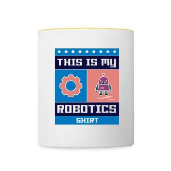 Ingénierie robotique Génie mécanique des robots - Mug contrasté - blanc/jaune - Devant