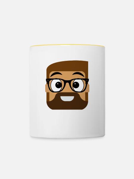 Netzchaot Logo Merchendize - Tasse zweifarbig - Weiß/Gelb