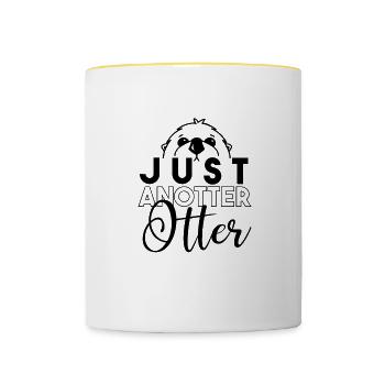 Anotter Otter Ironic Forest River Sea Otters - Contrasting Mug - white/yellow - Front