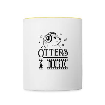 Otters Music Notes ironiques, dicton ironique : - Mug contrasté - blanc/jaune - Devant