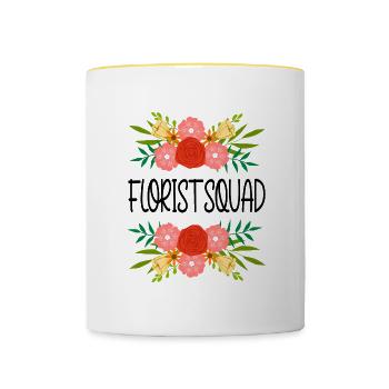 Gardening Squad Lustiger Florist, Naturhobby - Tasse zweifarbig - Weiß/Gelb - Vorne