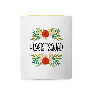 Ironisches Sprichwort von Florist Squad, - Tasse zweifarbig - Weiß/Gelb - Vorne