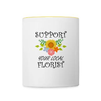 Gardening Flower Nature Gardener Local Florist - Contrasting Mug - white/yellow - Front