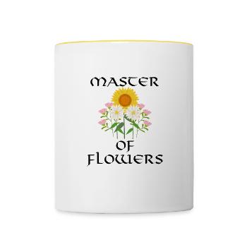 Professioneller Florist, ironisches Sprichwort - Tasse zweifarbig - Weiß/Gelb - Vorne
