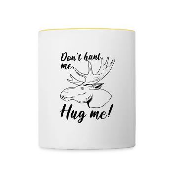 Elk Wildlife Forest Animal Nature Wilderness Deer - Contrasting Mug - white/yellow - Front