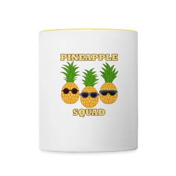 Pineapple Squad Exotische Früchte Gesunde Vitamine - Tasse zweifarbig - Weiß/Gelb - Vorne