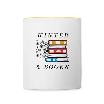 Journées d'hiver, lecture, littérature, nature, - Mug contrasté - blanc/jaune - Devant