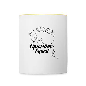 Opossum amusant, mignon rongeur, animal sauvage - Mug contrasté - blanc/jaune - Devant