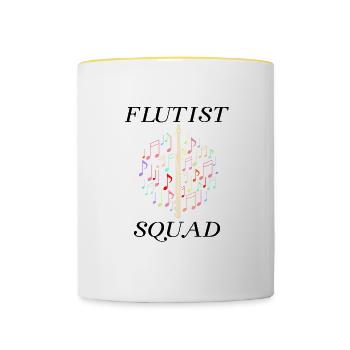 Flûtiste Squad Orchestre professionnel Musicien - Mug contrasté - blanc/jaune - Devant