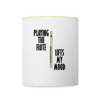 Musique classique Flûtiste Musicien La flûte - Mug contrasté - blanc/jaune - Devant