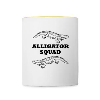Alligator Squad Nature Wildlife Adventure - Contrasting Mug - white/yellow - Front