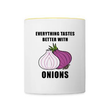 Tout a meilleur goût avec les oignons Food Hobby - Mug contrasté - blanc/jaune - Devant