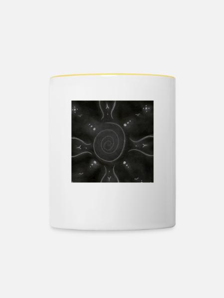 SONNIGES MANDALA - Tasse zweifarbig - Weiß/Gelb