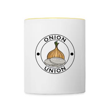 Cuisine des légumes Hobby Chef Ironic Onion Union - Mug contrasté - blanc/jaune - Devant