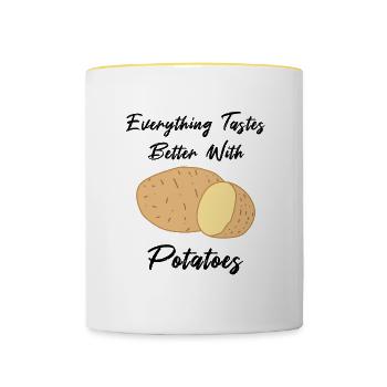 Life With Potatoes Hobby Chef Vegetables - Contrasting Mug - white/yellow - Front