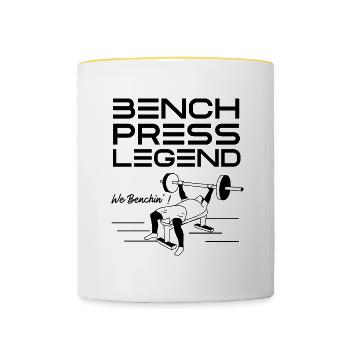 Entraînement de dynamophilie sportive Benchpress - Mug contrasté - blanc/jaune - Devant