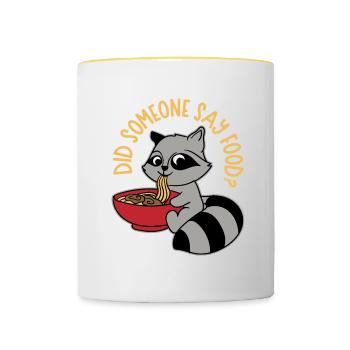 Citation ironique d'un opossum, quelqu'un dit de - Mug contrasté - blanc/jaune - Devant