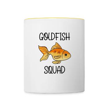 Süßer Goldfisch Lustiges Sprichwort Aquaristik - Tasse zweifarbig - Weiß/Gelb - Vorne