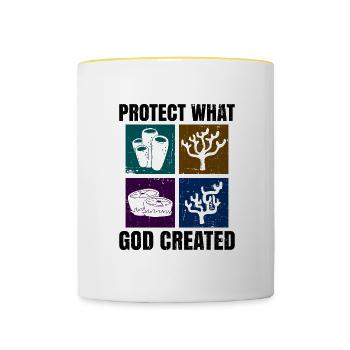 Protect Coral Reefs Bible Faith Creation - Contrasting Mug - white/yellow - Front