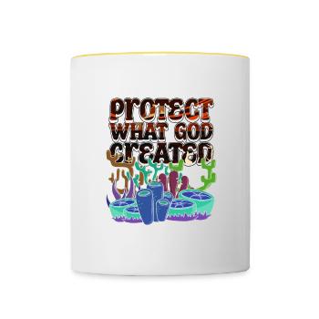 Schützen Sie Gottes Schöpfung Natur Umwelt - Tasse zweifarbig - Weiß/Gelb - Vorne