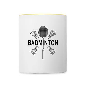 Badminton Hobby Sports Badminton Player - Contrasting Mug - white/yellow - Front