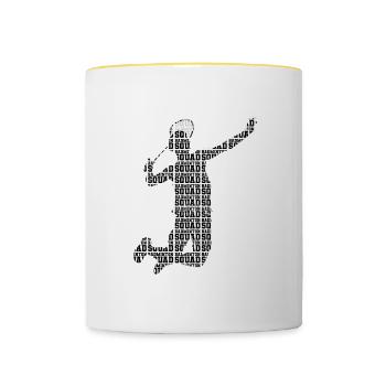 Tournoi sportif Shuttlecock pour joueurs de - Mug contrasté - blanc/jaune - Devant