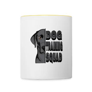 Dog Training Squad Lustiges Sprichwort - Tasse zweifarbig - Weiß/Gelb - Vorne