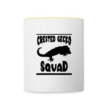 Gecko Squad Lustiges Sprichwort, Zitate über - Tasse zweifarbig - Weiß/Gelb - Vorne