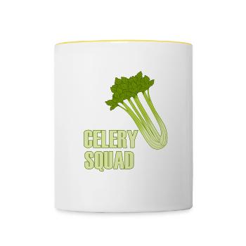 Celery Squad Vegetables Healthy Leeks - Contrasting Mug - white/yellow - Front