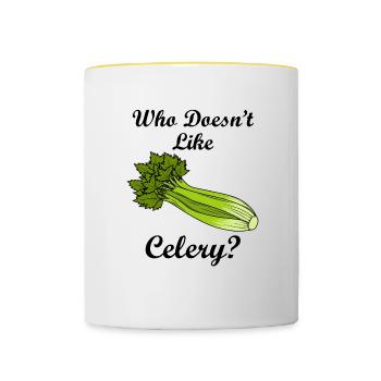 Celery Food Vegetable Delicious Leek - Contrasting Mug - white/yellow - Front